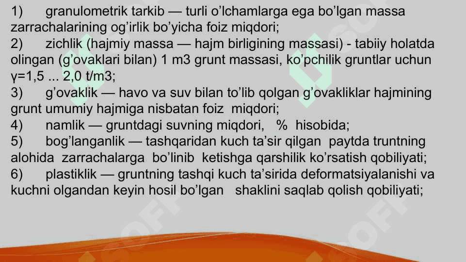 Gruntlarning asosiy xossalari 3
