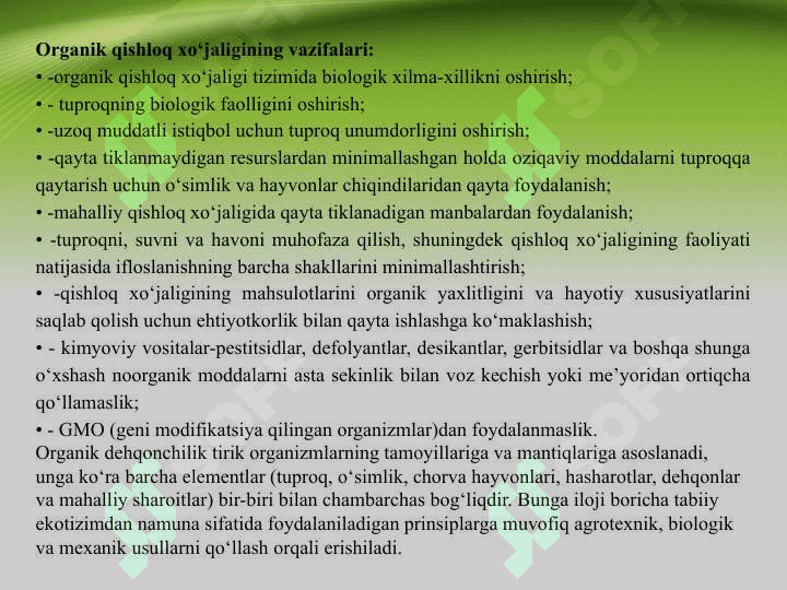 Оrgаnik dеhqоnchilik 3