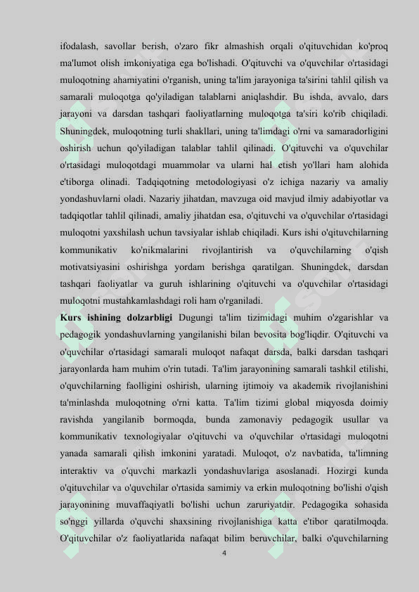 Dars hamda darsdan tashqari jarayonda õqituvchi va õquvchilar ôrtasidagi muloqot va unga qôyiladigan talablar k.docx 4