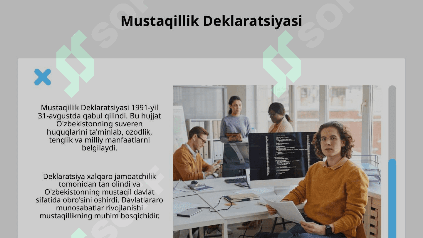 Mustagil O'zbekiston davlati va huqugining paydo bo lishi va rivojlanishi 4
