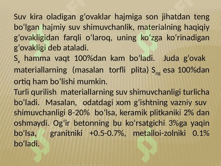 Qurilish materiallarining asosiy xossalari 7