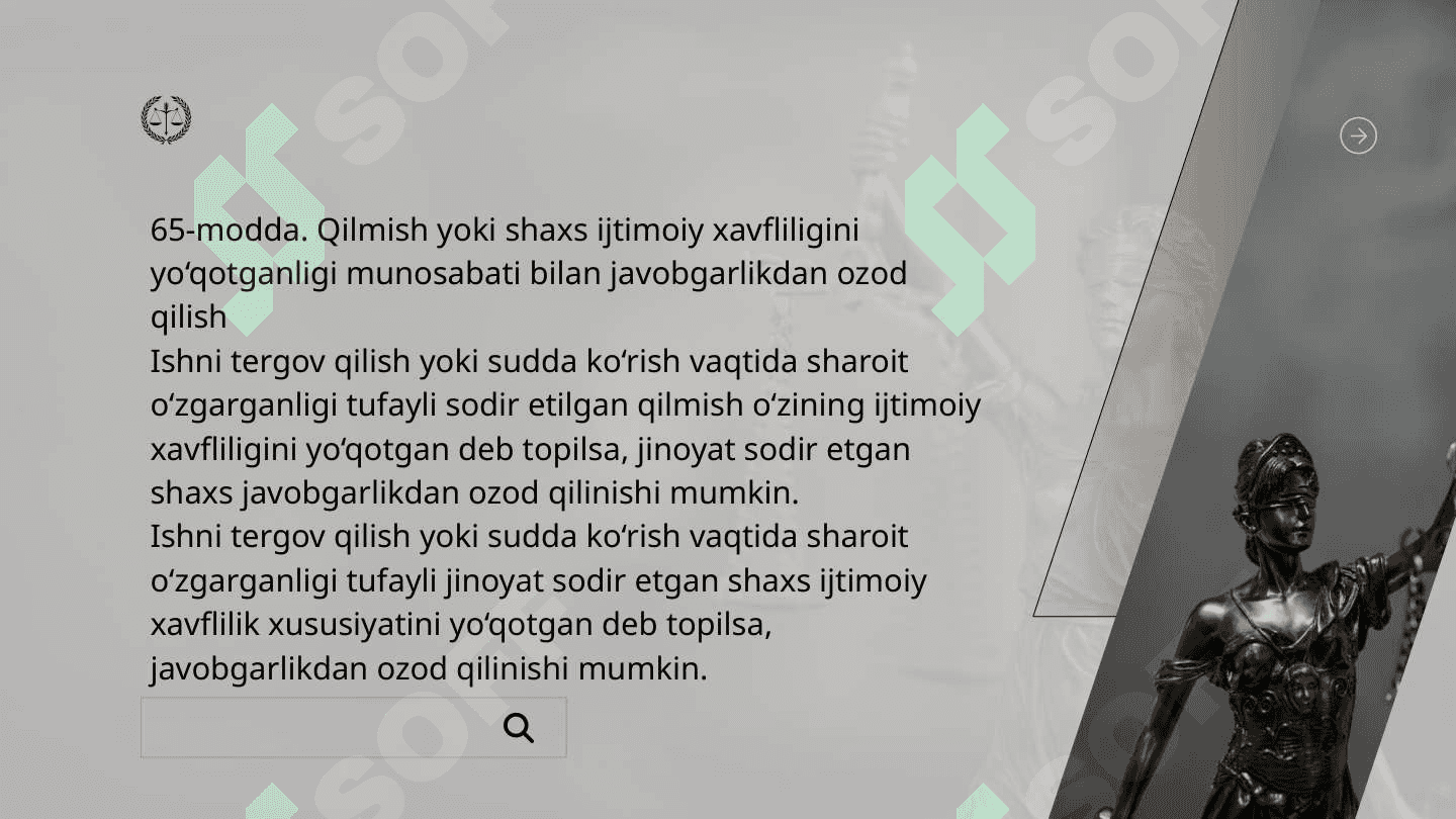 QILMISH YOKI SHAXS IJTIMOIY XAVFLILIGINI YO‘QOTGANLIGI MUNOSABATI BILAN JAVOBGARLIKDAN OZOD QILISH 2