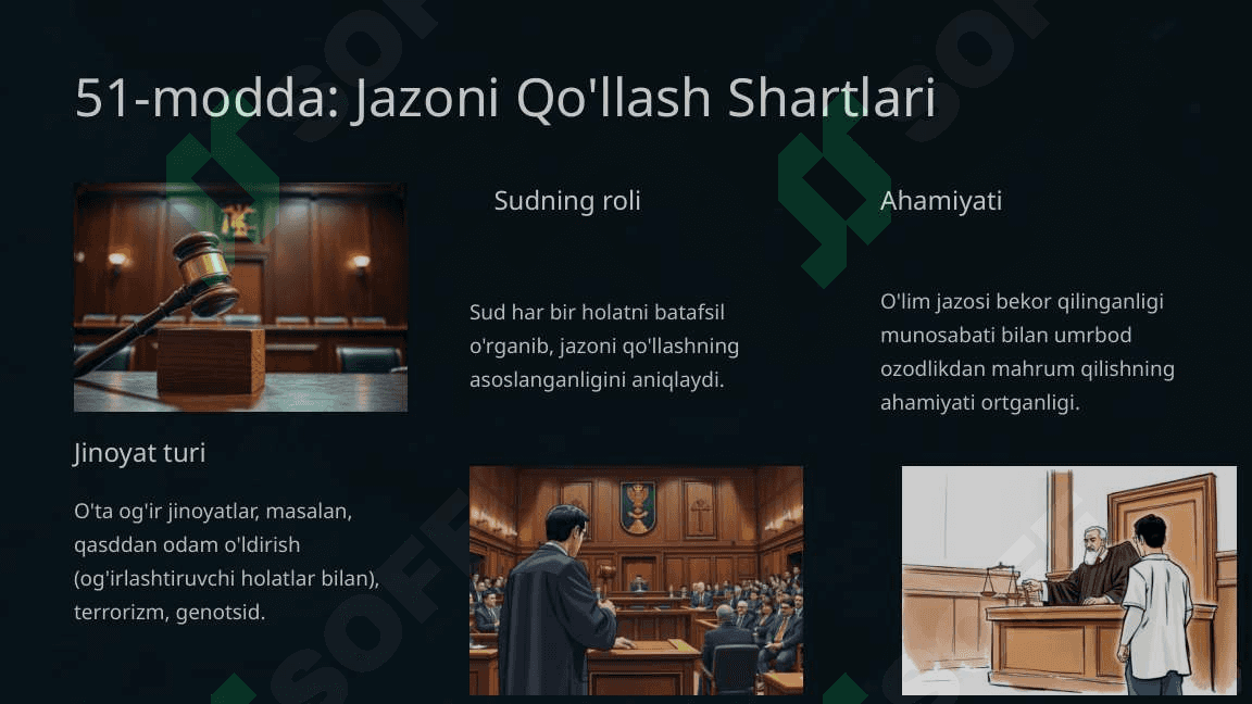 O'zbekiston Respublikasi Jinoyat Kodeksi: 51-modda - Umrbod Ozodlikdan Mahrum Qilish 3