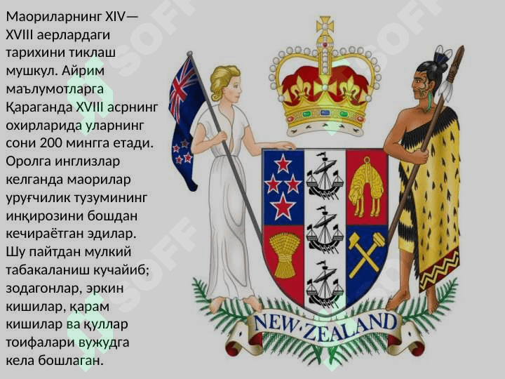 Yangi Zenlandiya axolisi tarixiy Antropologiyasi 4