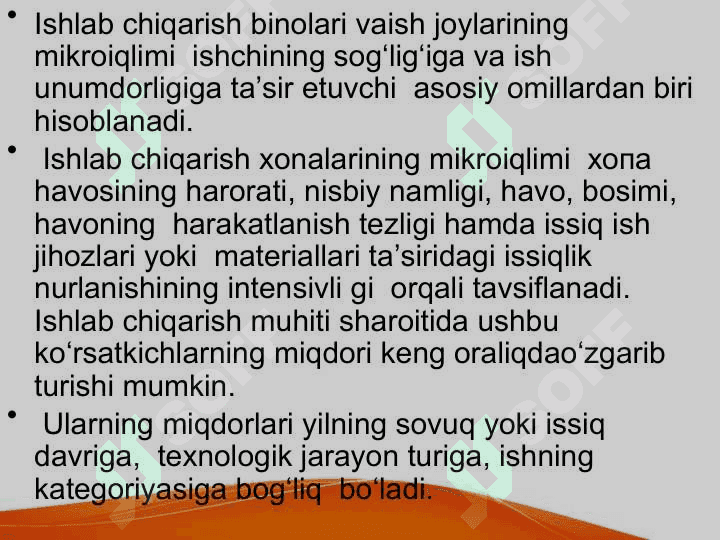 Ishlab chiqarish binolarida meterologik sharoitlari va isitish 3