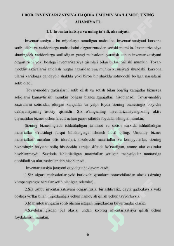 INVENTARIZATSIYA, BAXOLASH VA PROGNOZ KARTALAR 6
