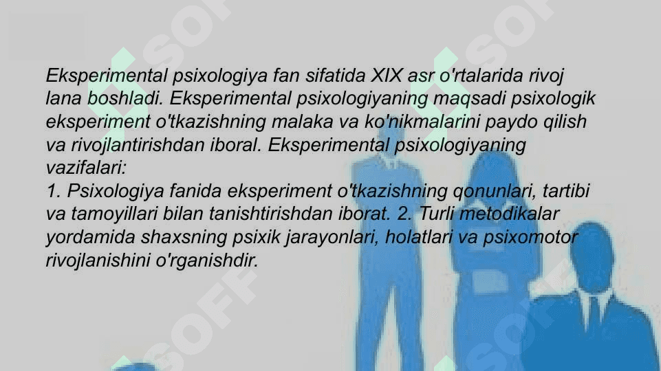 Psixologiyada eksperiment metodinig qo`llanilishi 2