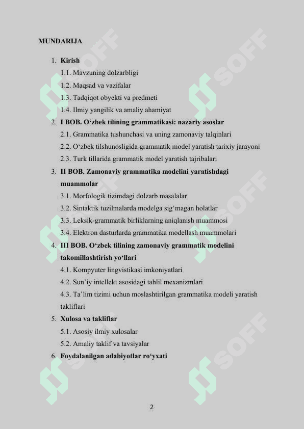 O‘zbek tilining zamonaviy grammatik modelini yaratish muammolari" 2