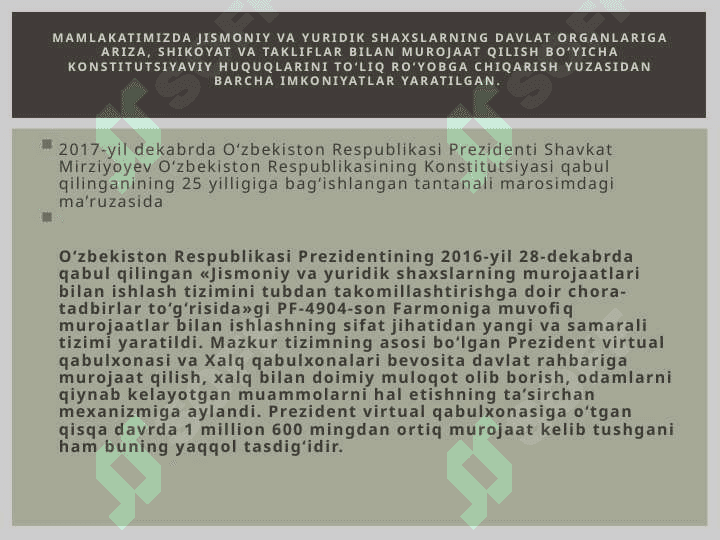 Virtual qabulxonalar jamiyatni demokratlashtirish mezoni 3