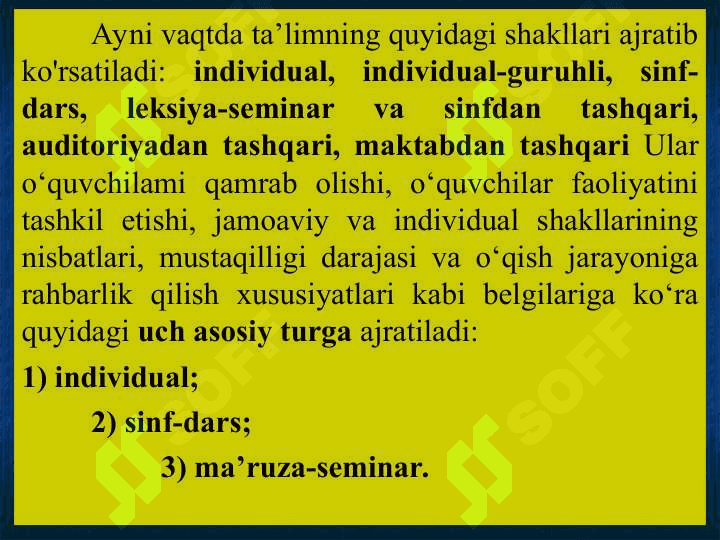 Ta’limni tashkiliy shakllari va metodlari 4