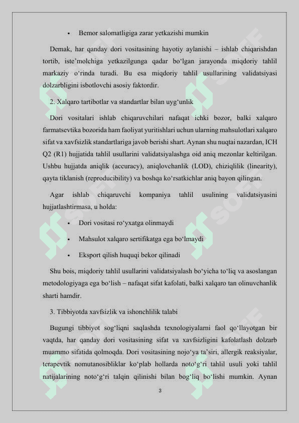 Miqdoriy tahlil usullar validatsiyasi 3