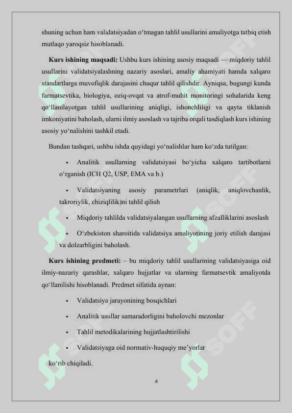 Miqdoriy tahlil usullar validatsiyasi 4