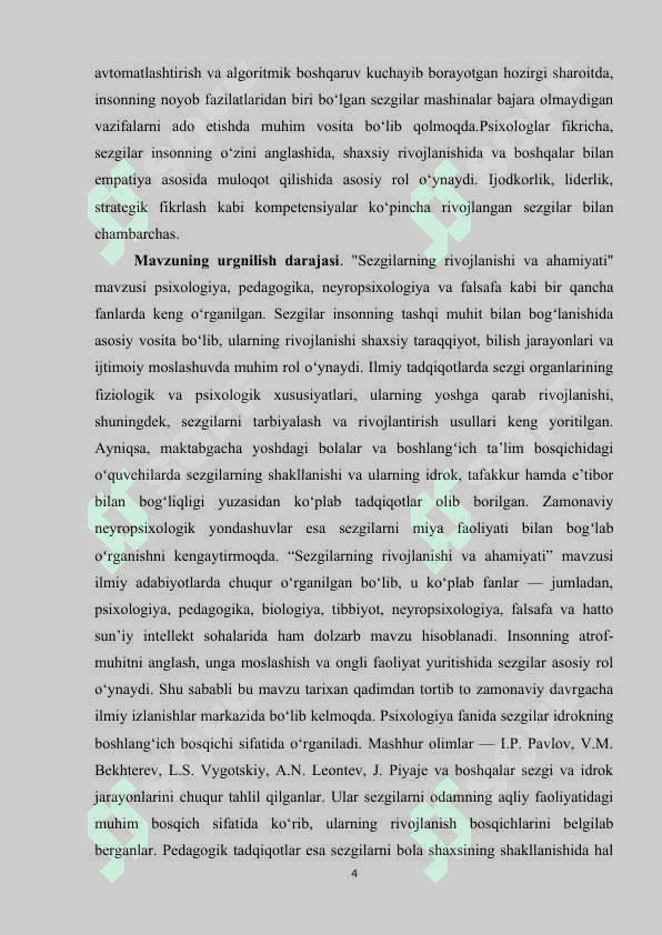 Sezgilarning rivojlanishi va uning ahamiyati 3