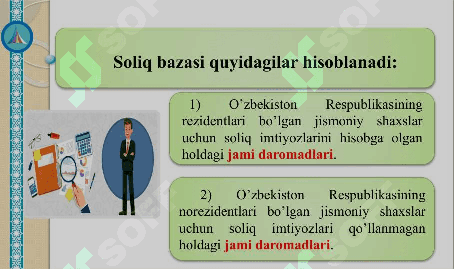 JISMONIY SHAXSLARDAN OLINADIGAN DAROMAD SOLIG‘I 5