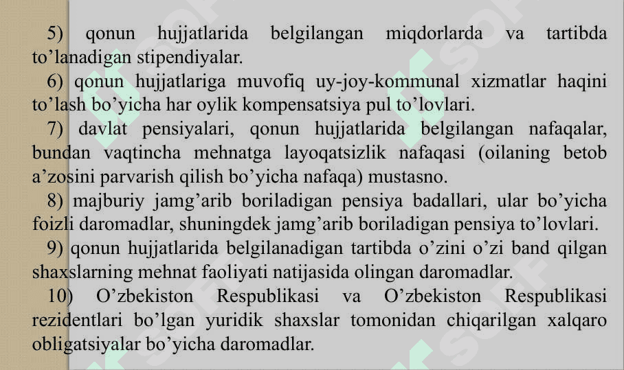 JISMONIY SHAXSLARDAN OLINADIGAN DAROMAD SOLIG‘I 8