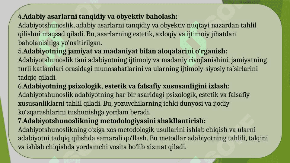 ADABIYOTSHUNOSLIK FANINING VAZIFALARI VA STRUKTURASI 5