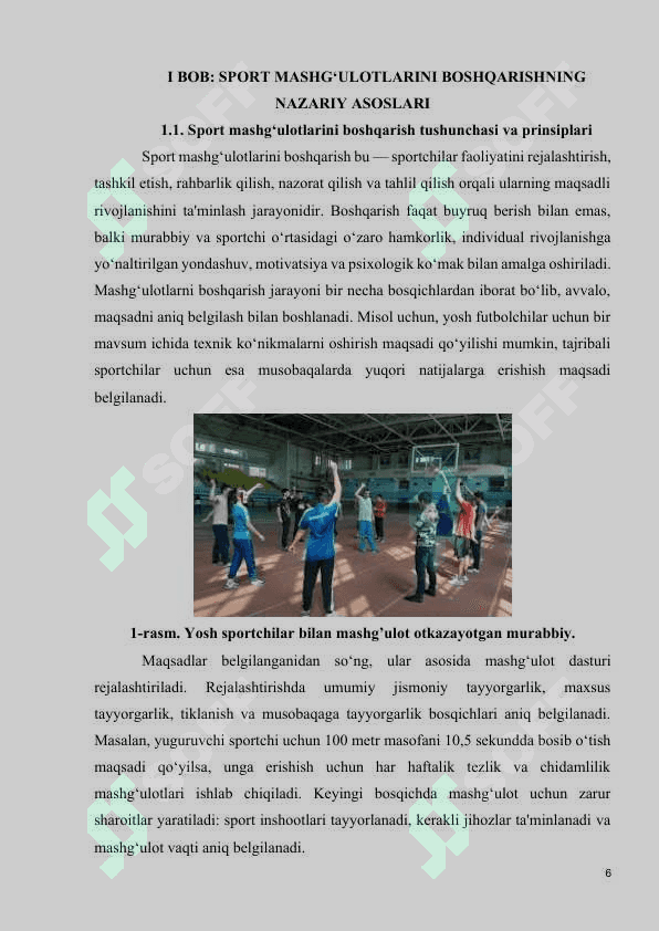Sport mashg‘ulotlarini boshqarish va nazoratining o‘ziga xosligi 6