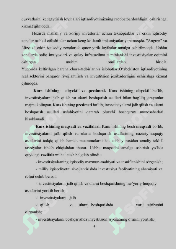 Iqtisodiyotning real sektoriga investitsiyalar jalb etish yo‘llari | Kurs ishi 4
