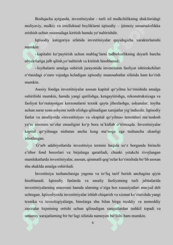 Iqtisodiyotning real sektoriga investitsiyalar jalb etish yo‘llari | Kurs ishi 6