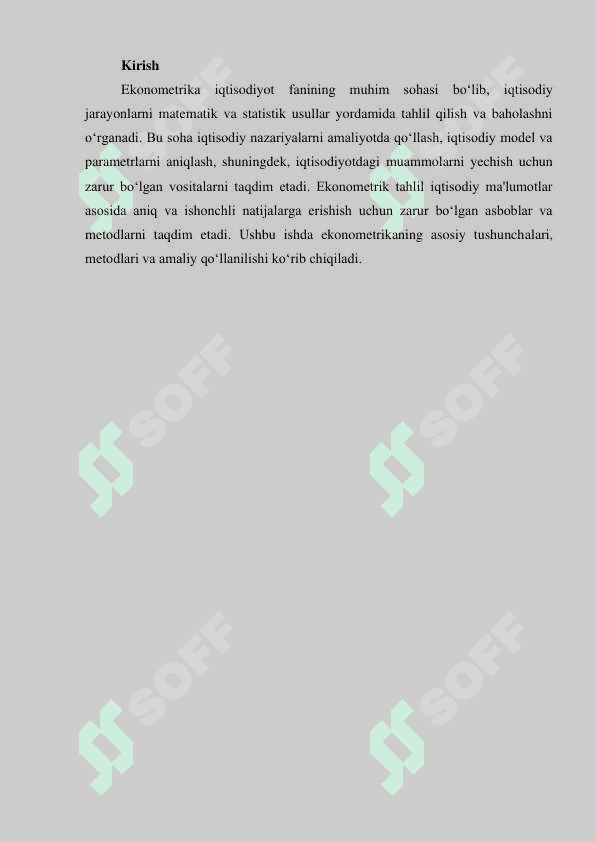 EKONOMETRIKA VA UNUNG ASOSLARI 3