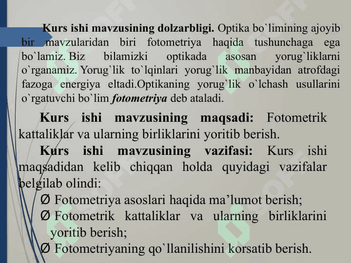 Fotometrik kattaliklar. 2