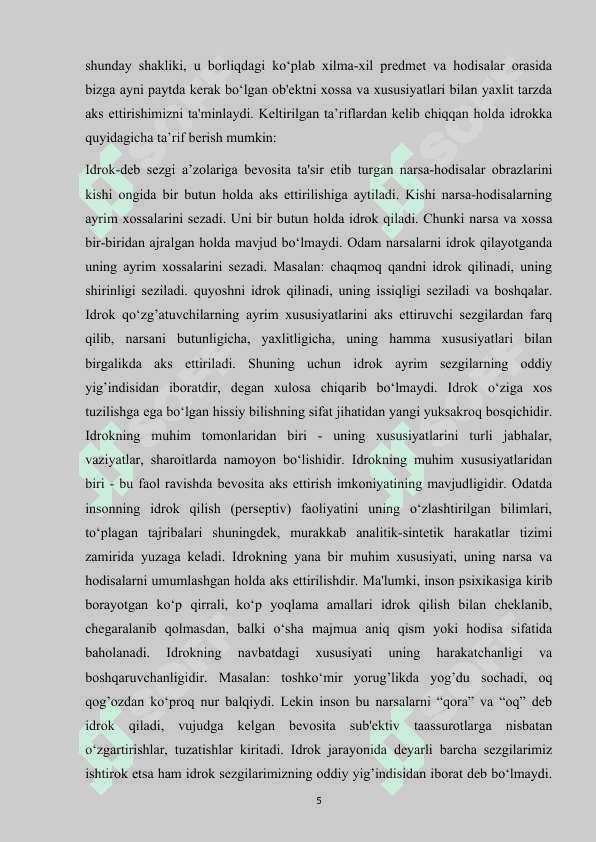 IDROKNING TURLARI VA INDIVIDUAL XUSUSIYATLARI 5