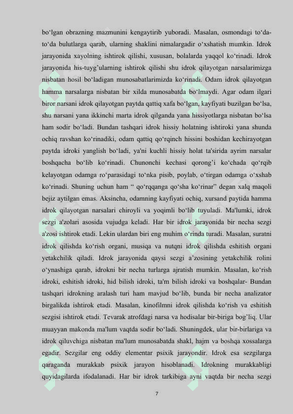 IDROKNING TURLARI VA INDIVIDUAL XUSUSIYATLARI 7