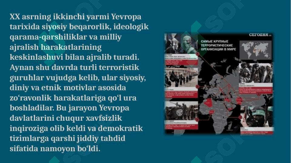 XX asrning 2-yarmida Yevropadagi terroristik tashkilotlarning kuchayishi 3