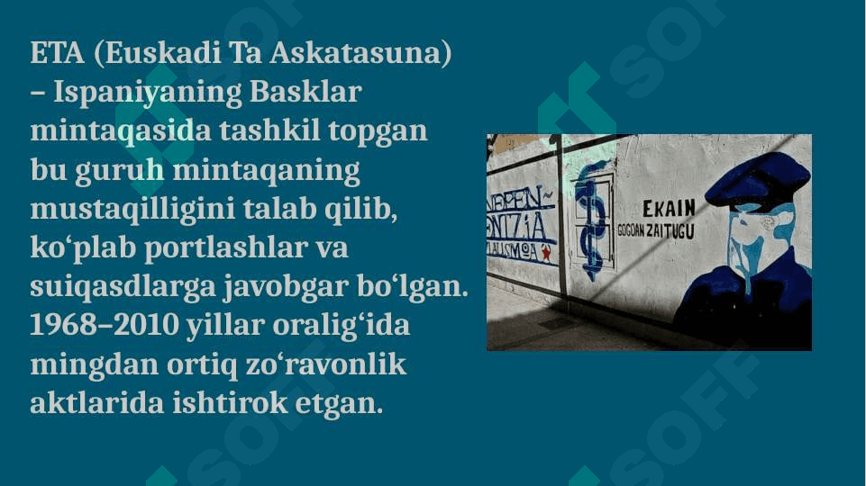 XX asrning 2-yarmida Yevropadagi terroristik tashkilotlarning kuchayishi 5