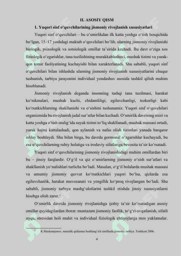 Yuqori sinf o'quvchilari jismoniy tarbiyas 4