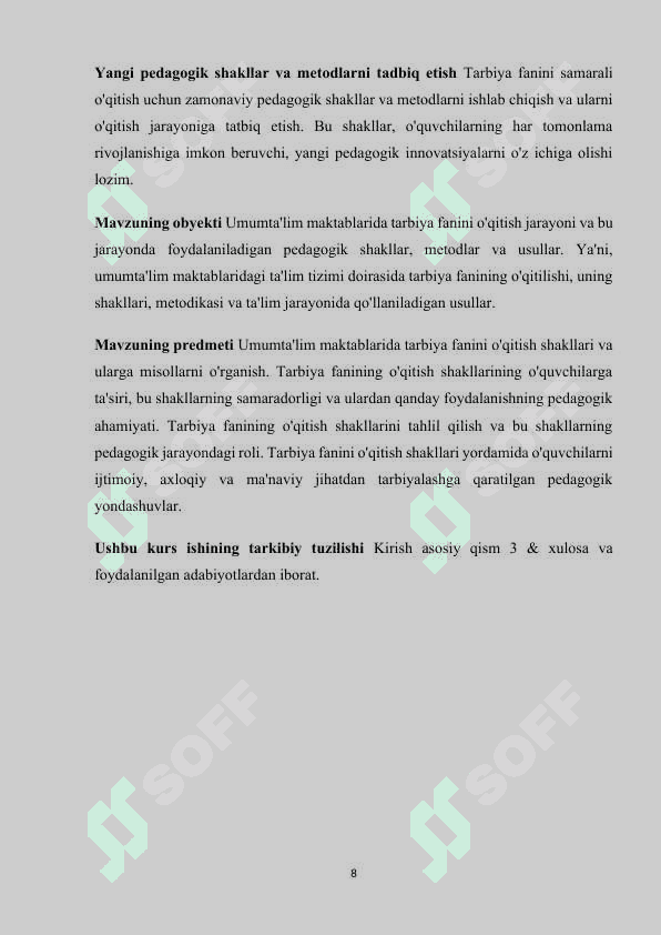 Umumta'lim maktablarida tarbiya fanini o'qitish shakllari va ularga misollar 7