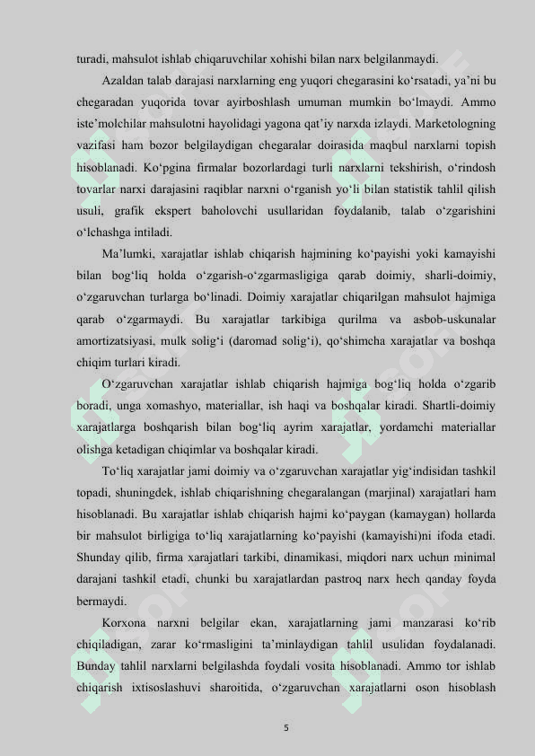 Bozor iqtisodiyotida davlatning narx soyosati va inflyatsiyaga qarshi kurashish siyosati 5