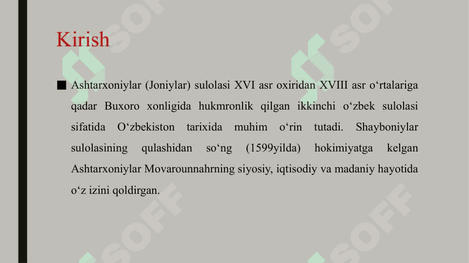 Ashtarxoniylar sulоlasi mashhur vakillari  ular tоmоnidan o‘tkazilgan islоhоtlar 25 4
