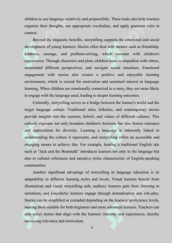 Using stoeytelling in teaching grammar in 5th grades 8