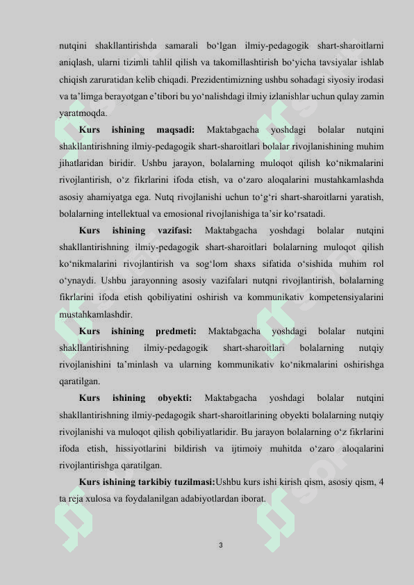 Maktabgacha yoshdagi bolalar nutqini shakllantirishning ilmiypedagogik shart-sharoitlari. 3