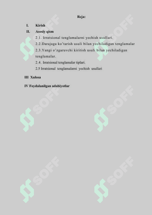 Irratsional tenglamalarni oʻqitish metodikasi 2