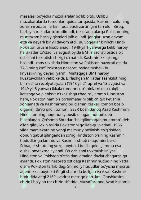 Kashmir mojarosi va uning tarixiy ildizlari 8