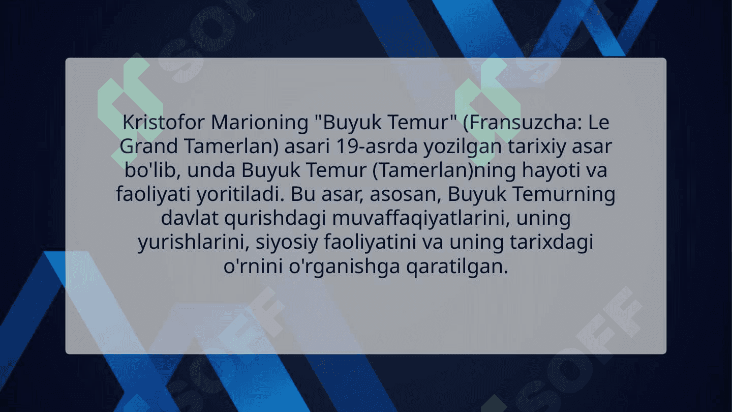 Kristofor Marioning Buyuk Temur asari 2