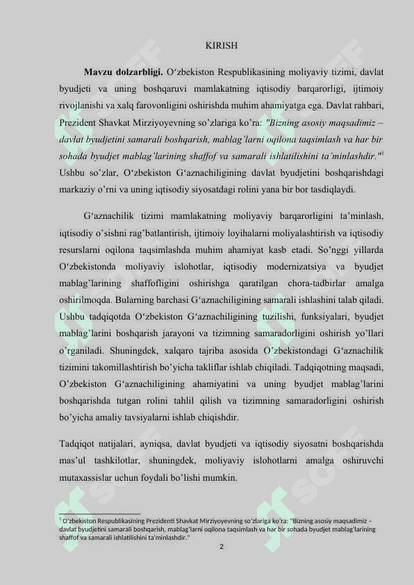 Oʻzbekiston respublikasi gʻaznachiligi,  uning budjet mablagʻlarini boshqarishdagi ahamiyati (2) 3