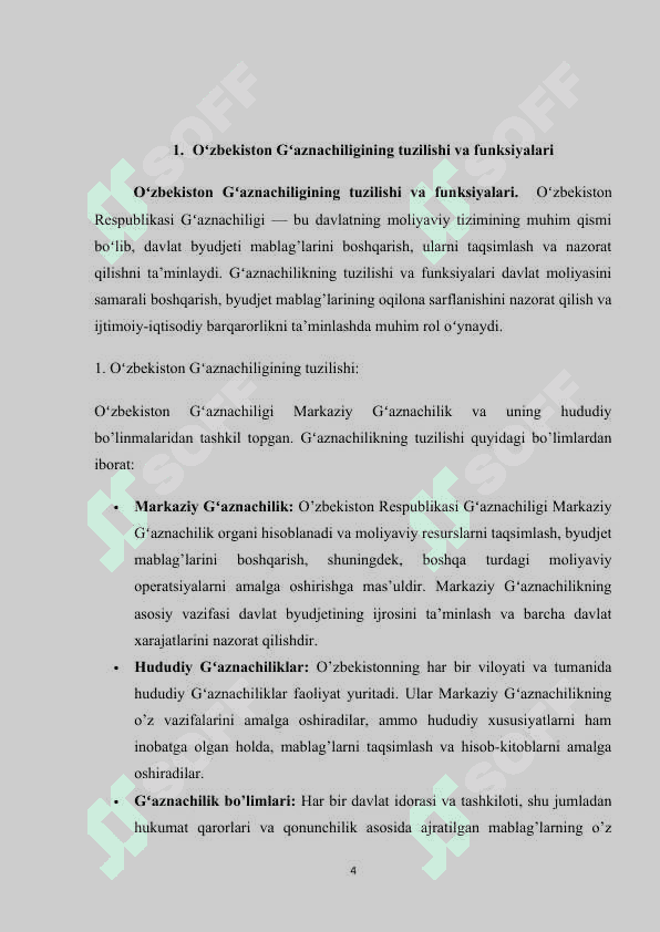 Oʻzbekiston respublikasi gʻaznachiligi,  uning budjet mablagʻlarini boshqarishdagi ahamiyati (2) 5