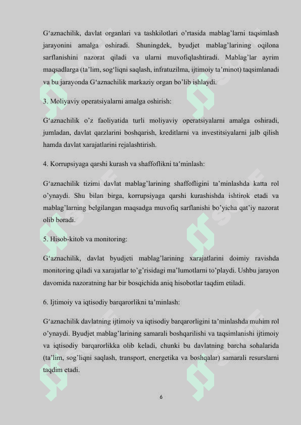 Oʻzbekiston respublikasi gʻaznachiligi,  uning budjet mablagʻlarini boshqarishdagi ahamiyati (2) 7