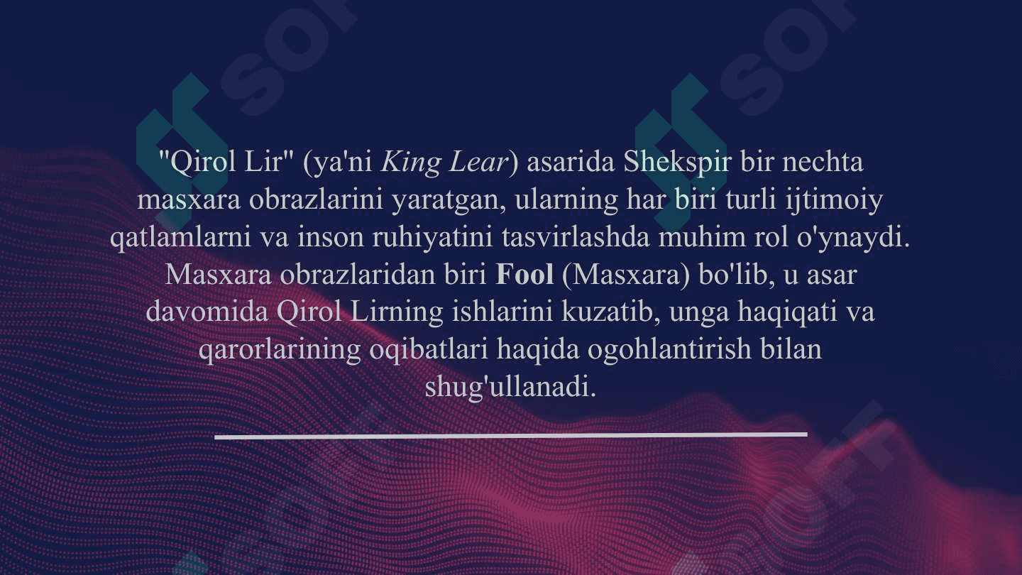Shekspirning Qirol Lir asarida masxara obrazi 2