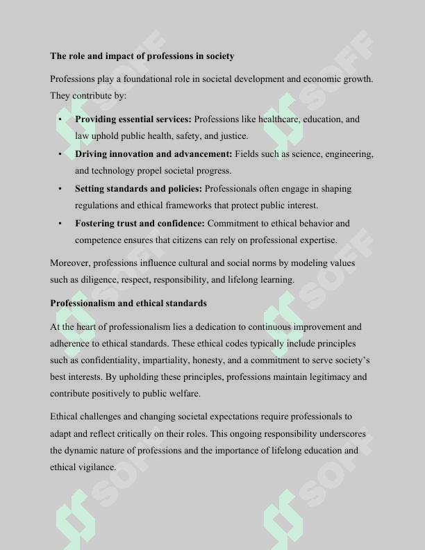 Understanding professions. Types, ethics, and impact 3