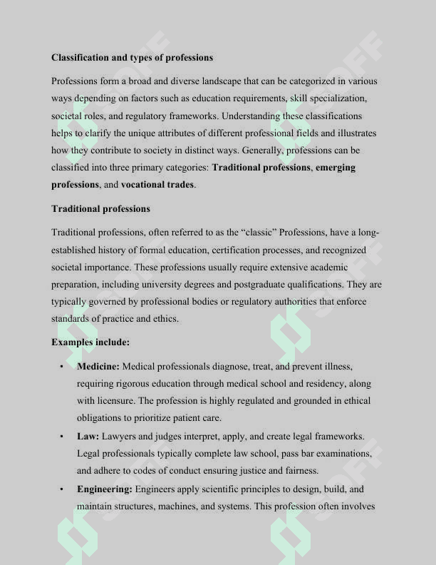 Understanding professions. Types, ethics, and impact 4