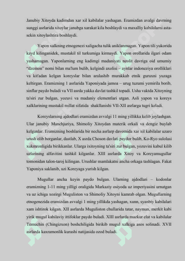 Sharqiy Osiyo xalqlari hoʻjaligi va madaniyati 3