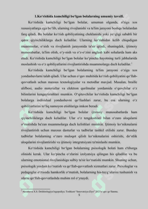 Ko‘rishida kamchiligi bo‘lgan bolalarda nutq kamchiliklari 5