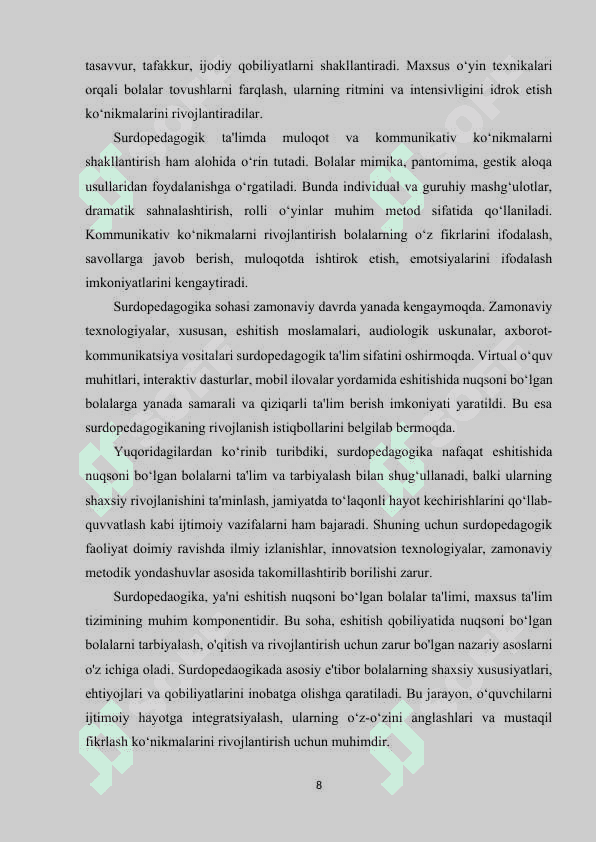 Surdopedagogikaning rivojlanish tarixi.Eshitishida kamchiligi bo‘lgan bolalarga qarashlar. 8