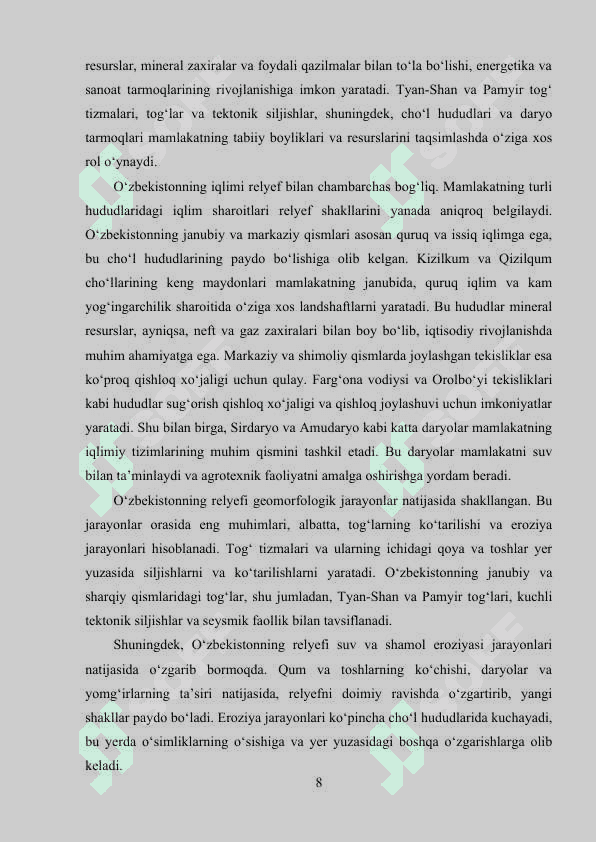 O‘zbekiston relyefi 8