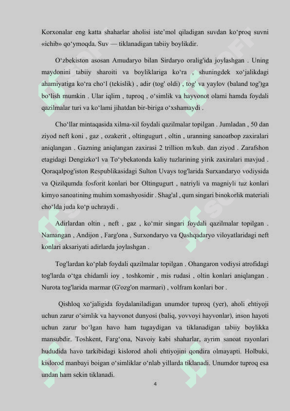 O‘zbekistonning tabiati va tabiiy boyliklarini muhofaza qilish 4