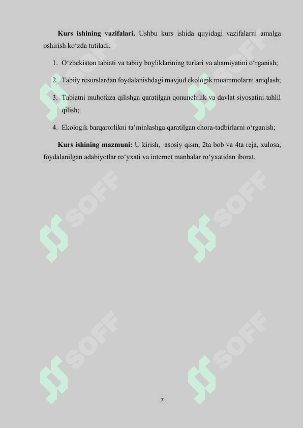 O‘zbekistonning tabiati va tabiiy boyliklarini muhofaza qilish 7